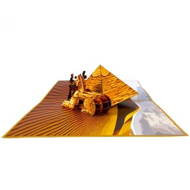 Handmade 3D Pop Up Card Egypt King Queen Couple Pyramid Sphinx Birthday Valentines Day Engagement Wedding Anniversary Holiday Blank Celebrations